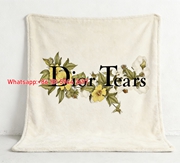 Dior Tears Yellow Floral Cotton Flannel Sofa Throw Blanket D376